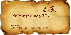 Lézinger Baján névjegykártya